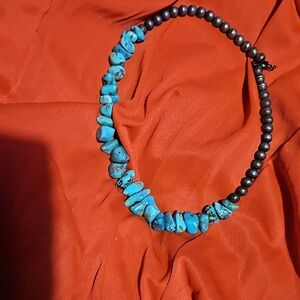Turquoise and Black Beaded Necklace